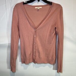 Merona Women's Size XSmall Button-Front‎ Cardigan Pink Peach XS Sweater Office